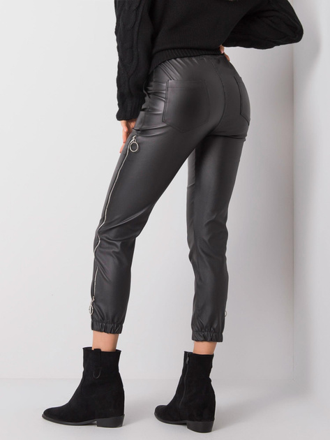 Czarne spodnie woskowane Jackie