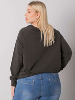 Ciemna khaki bluza plus size z napisem Marlow