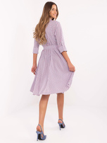 Hurt Biało-fuksjowa sukienka szmizjerka o luźnym kroju