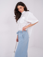 Light blue wide leg jeans with stitching SUBLEVEL.
