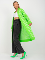Online-Großhandel Fluo grüner langer Oversize-Kardigan RUE PARIS