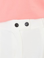 Ecru eleganckie spodnie z zakładkami RUE PARIS 