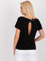 Czarna bluzka z krótkim rękawem Lucienne 