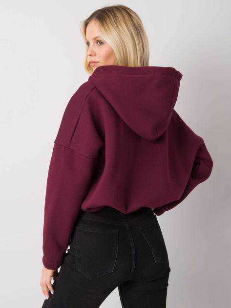 Bordowa bluza z haftem Michelle RUE PARIS