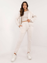 Hurt Jasnobeżowy melanżowy dresowy komplet z bluzą oversize