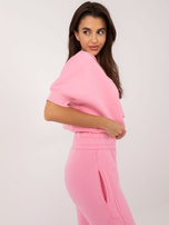 Hurt Różowy dwuczęściowy komplet dresowy z ociepleniem