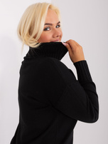 Hurtownia Czarny damski sweter plus size z wiskozą