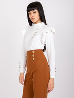 White Women's Velour Blouse Capri