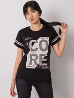 Czarny t-shirt z nadrukiem Amber