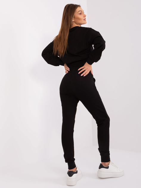 Hurt Czarny bawełniany komplet z bluzą z kolorowym napisem