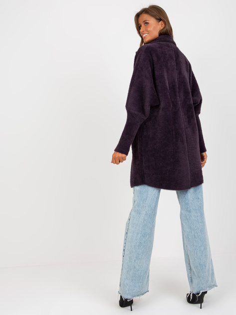 Hurtownia online Ciemnofioletowy płaszcz alpaka z wełną