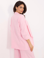 Hurt Jasnoróżowa marynarka z marszczonym rękawem