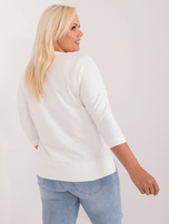 Hurtownia online Ecru gładka bluzka plus size z bawełny