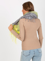 Hurt Szaro-żółty damski szal z dzianiny