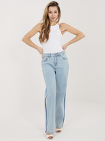 Jasnoniebieskie jeansy straight leg z lampasami SUBLEVEL 