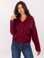 Bordowa koszula ze ściągaczem na dole RUE PARIS