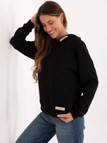 Czarna damska bluza z domieszką wiskozy
