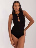 Hurtownia Czarne damskie body bez rękawów