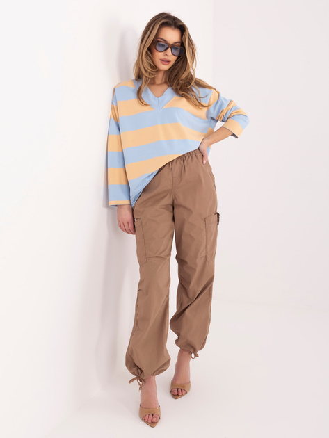 Jasnoniebieska dresowa bluza oversize w paski