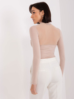 Hurtownia Beżowa bluzka z wiskozy BASIC FEEL GOOD