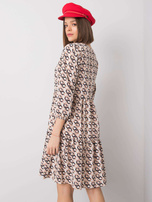 Ecru sukienka z falbaną Libby RUE PARIS