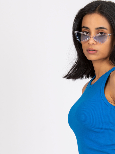 Ciemnoniebieski top prążkowany z bawełny Eston RUE PARIS