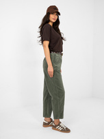 Khaki sztruksowe spodnie typu carrot