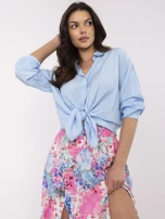 Pink midi skirt with flowers.