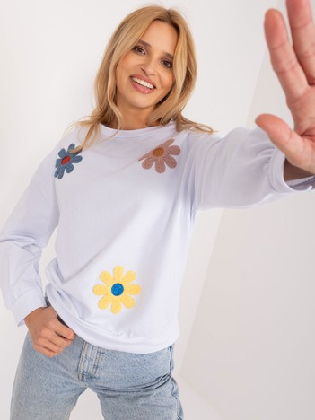 Hurt Biała bluza bez kaptura z okrągłym dekoltem