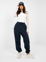 Granatowe dresowe spodnie joggery z bawełny