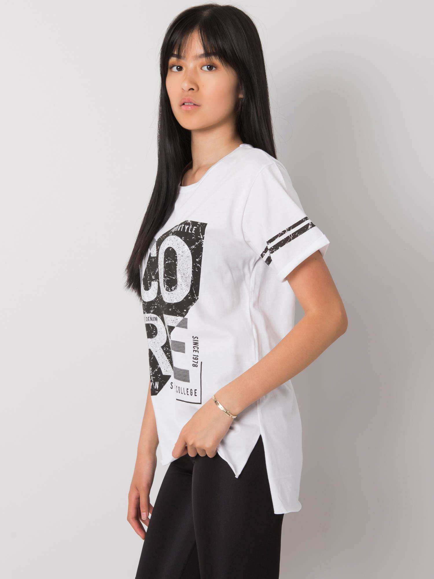 Biały t-shirt z nadrukiem Amber