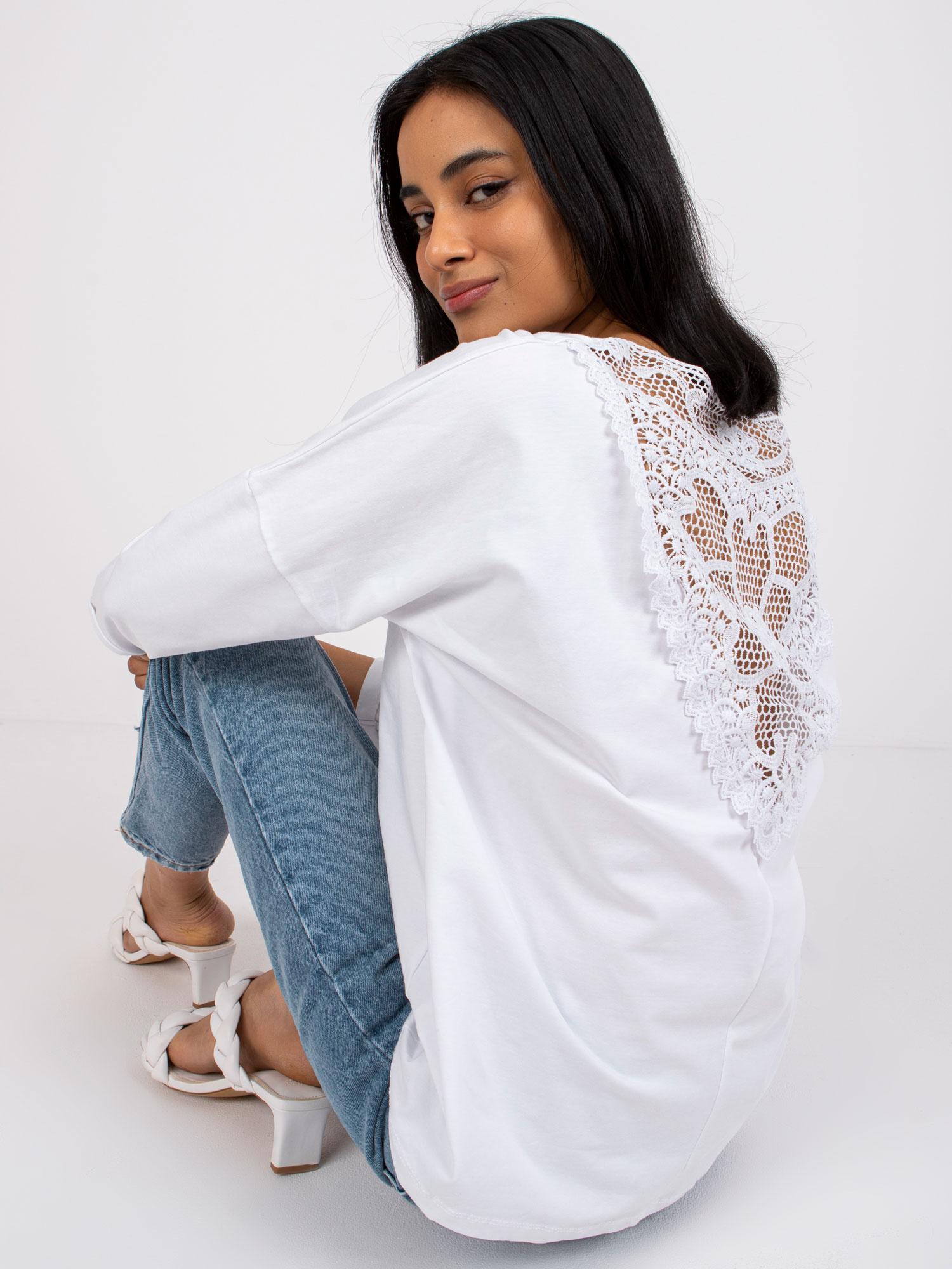 Weiße lockere Bluse Sylvie RUE PARIS.