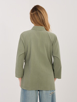 Khaki asymetryczna koszula z sztruksu RUE PARIS 