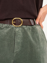 Khaki sztruksowe spodnie typu carrot