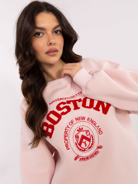 Hurt Jasnoróżowa damska bluza z napisem Boston