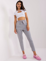 Hurt Szare damskie spodnie dresowe z wiązaniem