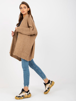 Hurt Ciemnobeżowy dzianinowy kardigan z szerokim rękawem OCH BELLA 