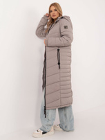 Hurt Ciemnobeżowa puchowa kurtka zimowa SUBLEVEL 