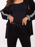 Czarny dwuczęściowy komplet ze spodniami RUE PARIS 