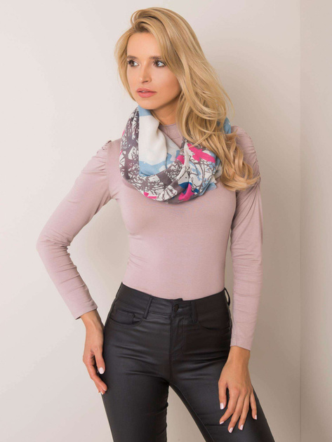 Ciemnoniebiesko-szara chusta we wzory