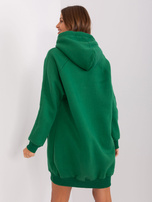 Hurt Ciemnozielona ocieplana bluza kangurka z kapturem