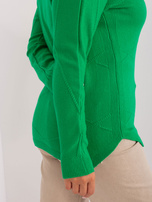 Hurt Zielony sweter plus size z okrągłym dekoltem