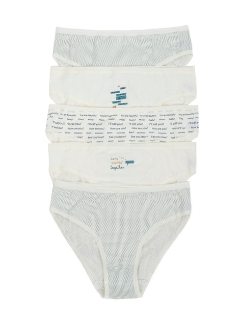 Hurtownia Ecru bawełniane figi damskie 5-pak