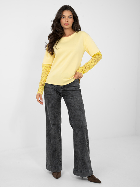 Jasnożółta casualowa bluzka oversize