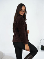 Czekoladowa damska bluza miś ze stójką