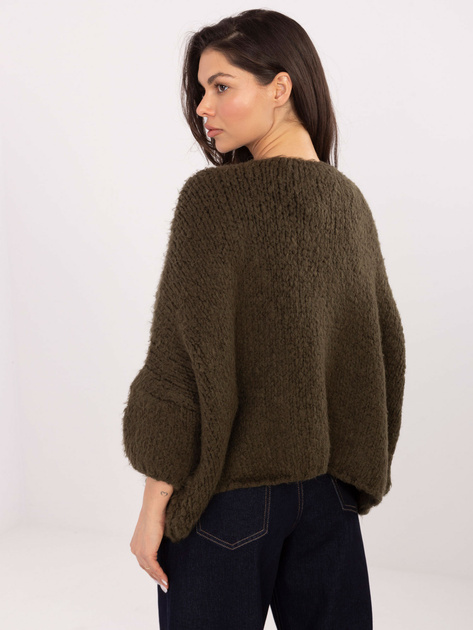 Khaki damski kardigan bez zapięcia