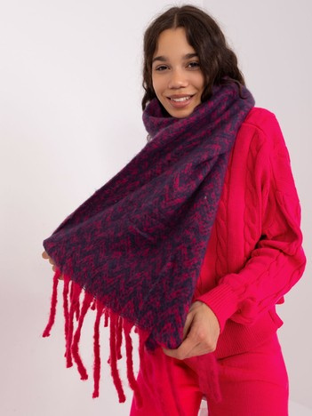 Hurt navy-pink women's scarf with patterns.