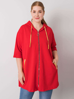 Czerwona bluza plus size na suwak Lounes