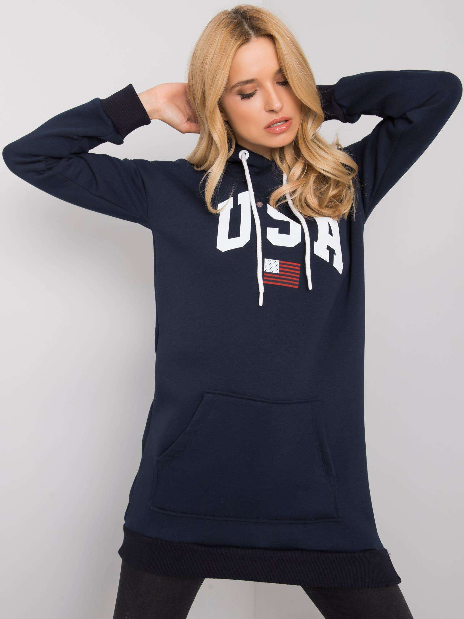 Navy blue kangaroo sweatshirt Yetty RUE PARIS