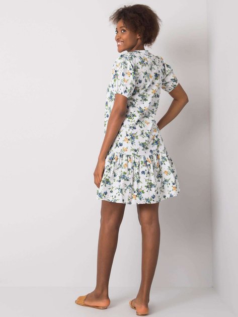 Biała sukienka z falbaną Cassadie RUE PARIS